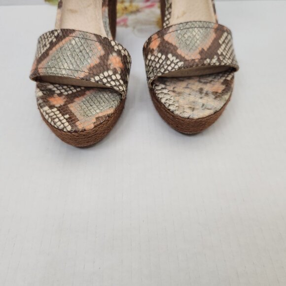 Lucca Lane Size 9.5 Leather Casual Ankle Wedge Espadrilles Emmalyn Sandals - Picture 5 of 8
